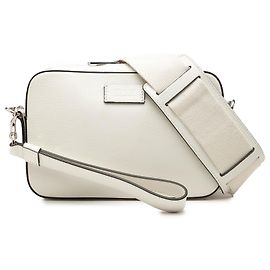 Borsa a tracolla Gucci White GG Supreme con rifiniture in vitello