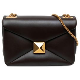 Valentino Brown Nappa One Stud Chain Crossbody