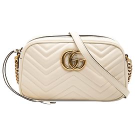 Gucci Borsa a tracolla Small GG Marmont Matelassé in pelle di vitello marrone