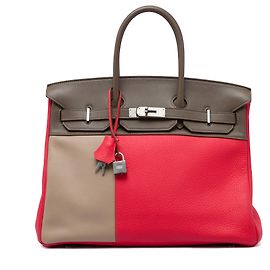 Hermès Pink Tricolor Clemence and Swift Birkin Cascade Retourne 35