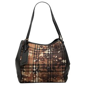  mala Burberry Black Small Haymarket Check Canvas and Calfskin Camouflage Canterbury