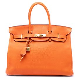 Hermès Orange Togo Birkin Retourne 35