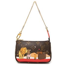 Louis Vuitton Brown Monogram Cats Christmas Animation Mini Pochette Accessories