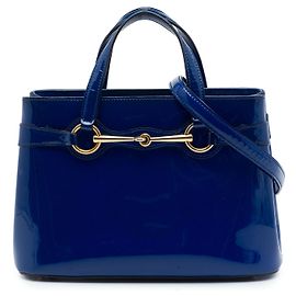 Gucci Blue Patent Bright Bit Satchel