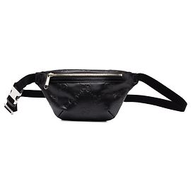 Gucci Gürteltasche aus perforiertem Kalbsleder mit GG-Prägung in Schwarz