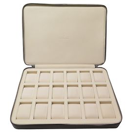 NUEVO RARO ESTUCHE DE VIAJE PARA 18 RELOJES ROLEX EN CUERO + CAJA WATCH TRAVEL CASE