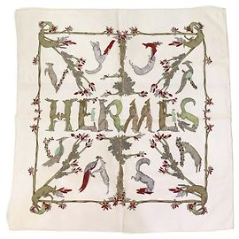 Hermès NEU VINTAGE HERMES ALPHABET III ANNIE FAIVRE CARRE 70 SEIDENTUCHEL