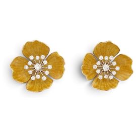 VINTAGE BOUCHERON EGLANTINE 18K GOLD 23GR 1CT DIAMANTEN-OHRRINGE