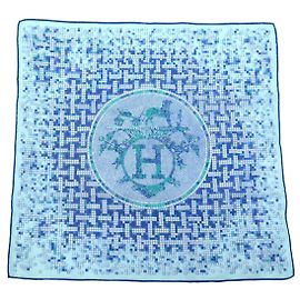 Hermès NEUER HERMES GAVROCHE MOSAIQUE AU 24 FAUBOURG TUCH BLAUE BAUMWOLLE 40 CM SCARF