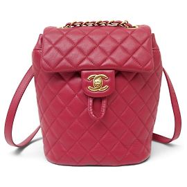 CHANEL URBAN SPIRIT ROTE STEPPLEDER-RUCKSACK
