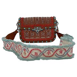 Valentino Garavani Rockstud Rolling Crossbody-Tasche aus braunem Leder