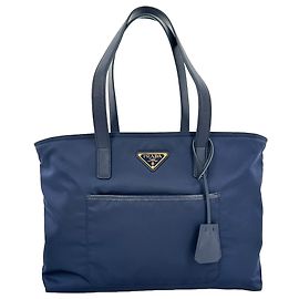 Saco Tote Prada Large Re-Edition 1978 em Poliamida Azul Marinho