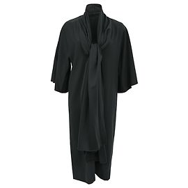 Hermès Maxi Scarf Kleid aus schwarzer Wolle