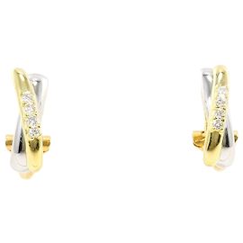 Autre Marque Brincos de pressão em platina PT900 e ouro amarelo 18K