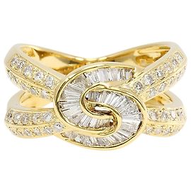 Autre Marque Ehering aus 18K Gelbgold mit Diamanten