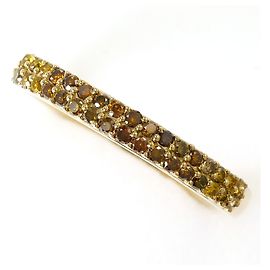 Autre Marque 18K Yellow Gold Band Ring with Brown Diamonds