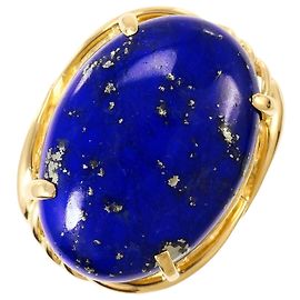 Autre Marque Anillo alianza de oro amarillo 18K con lapislázuli