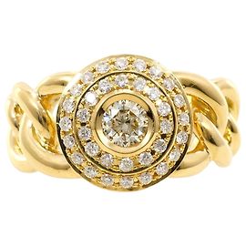 Autre Marque Bague alliance en or jaune 18K avec diamant de 1.25ct