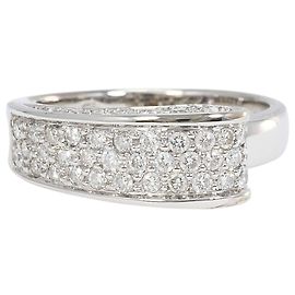 Autre Marque Anello fede in oro bianco 18K con diamante