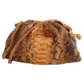 Autre Marque Mini bolso Sista amarillo de piel exótica
