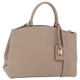 LOUIS VUITTON Monogram Empreinte Grand Palais MM Bag Beige M45833 Auth ka6462M
