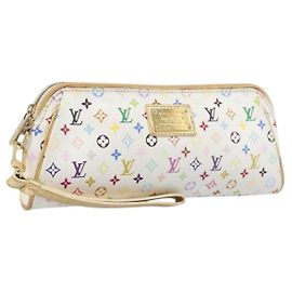 LOUIS VUITTON Monogram Multicolor Kate Clutch Bag White M55212 LV Auth LN088V