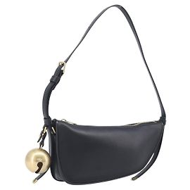 Bolsa de Ombro BURBERRY em Couro Preto e Dourado Auth BA16116A