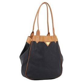 Autre Marque Sac Tote Saint Laurent PVC Canvas Black Gold Auth 205428