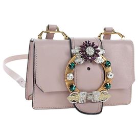 Sac à épaule Miu Miu Cuir Rose Or Auth 206340M