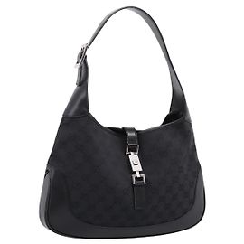 Borsa a tracolla GUCCI GG Canvas Jackie Nero Argento 001 3306 Auth LN094V