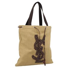 Autre Marque Borsa Tote Saint Laurent Kahala Canvas Beige Silver 154058 Auth 207684