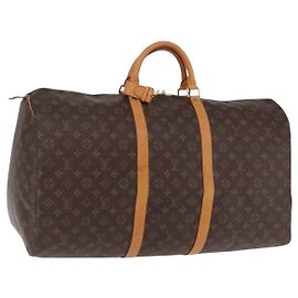 LOUIS VUITTON Monogram Keepall 60 Boston Bag M41422 LV Auth 204092V