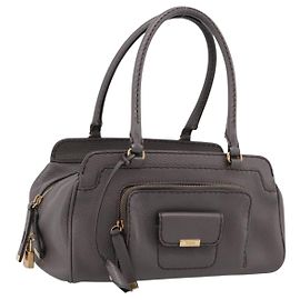 Bolsa de ombro TOD'S em couro cinza e dourado autêntica 207410A