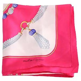Pañuelo de seda rosa Cartier