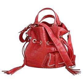 Bolsa de ombro Lancel em couro vermelho