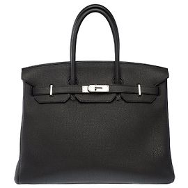 Hermès mala HERMES Birkin 35 em Couro Preto - 103996