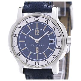 Bulgari Bvlgari Solotempo Steel Leather Quartz Damenuhr ST29S