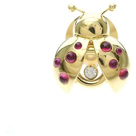 Chopard Ladybug Brooch in Yellow Gold with Ruby Accent