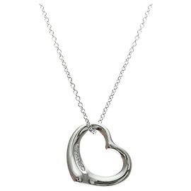 Autre Marque Tiffany Open Heart Necklace with Diamonds