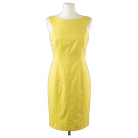Hoss Intropia Yellow Cotton Sheath Dress