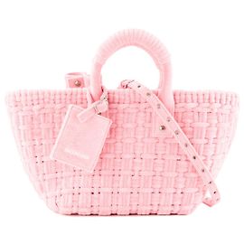 BALENCIAGA - Sacola Balenciaga Bistro em tecido de toalha rosa