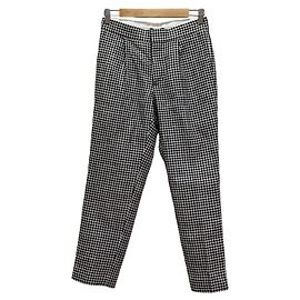 Autre Marque Calças Drawer em lã e seda com padrão gingham