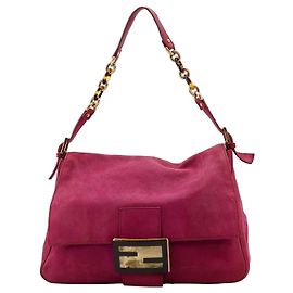 Bolso Fendi Baguette en ante rosa