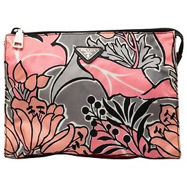 Prada Pink Tessuto Floral Stampato Clutch