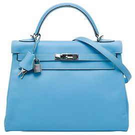 Hermès Blue Epsom Candy Verso Kelly II Retourne 32