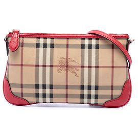 Burberry Beige Haymarket Check Coated Canvas Peyton Crossbody