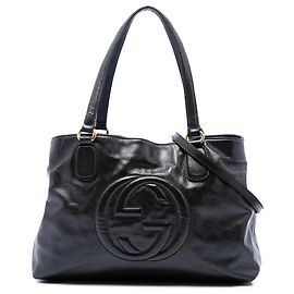 Borsa Soho Working Media in vernice nera Gucci
