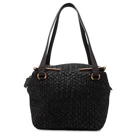 Bottega Veneta quadratische Handtasche aus schwarzem Nappa Intrecciato