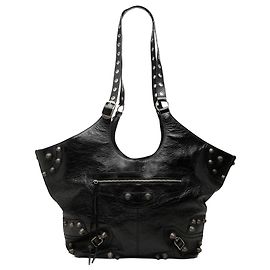 Balenciaga Large Arena Motocross Le Cagole Carry All Tote aus Lammleder in Schwarz
