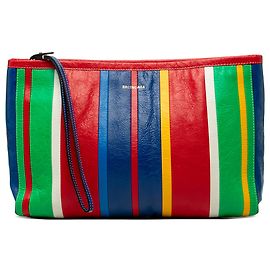 Bolsa Balenciaga Red Large Lambskin Striped Barbes Z Pouch